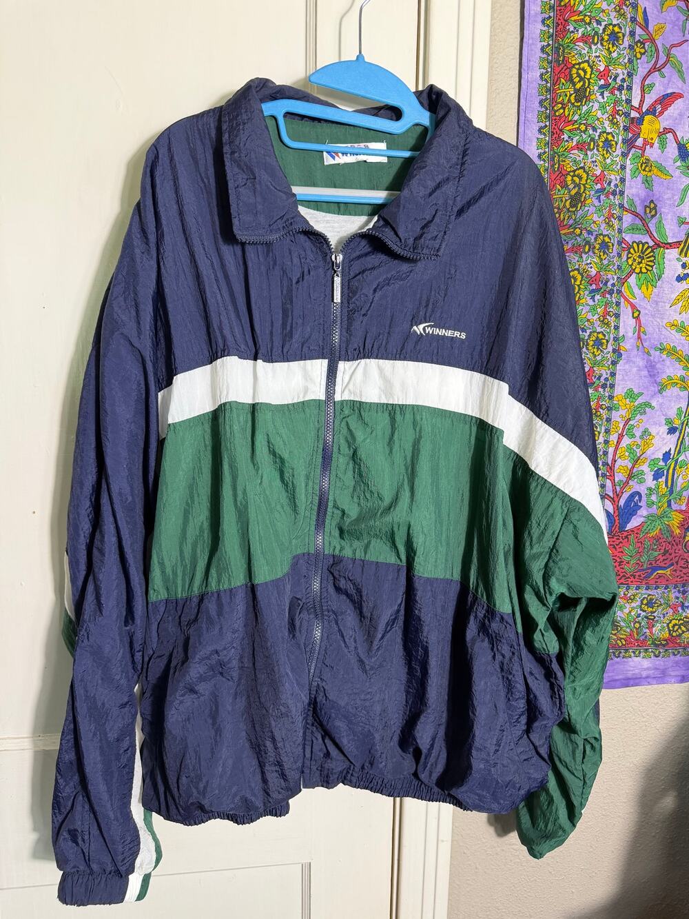 Vintage Winners Colorblock Windbreaker Jacket Large